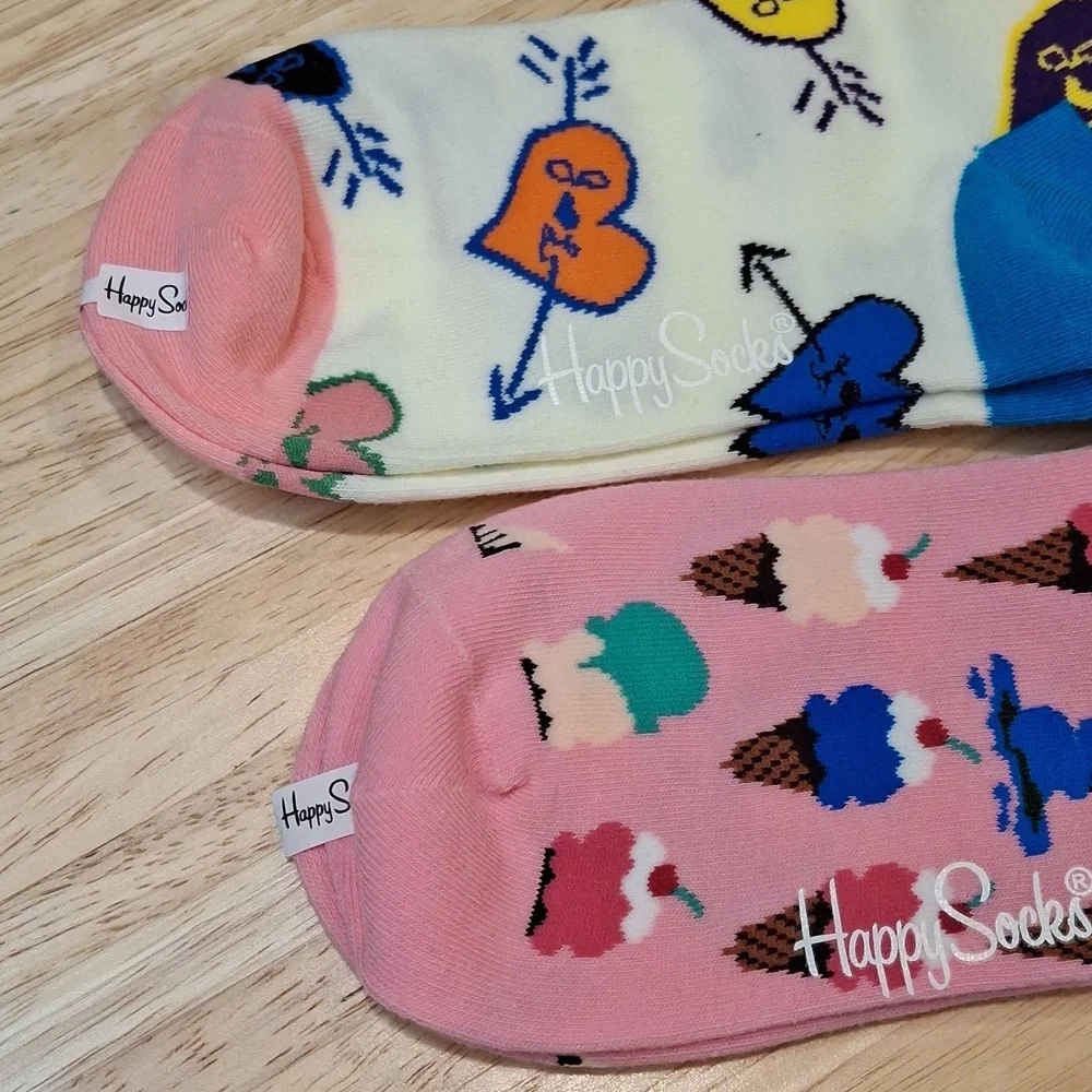 Ice Cream & Heart Happy Socks Bundle